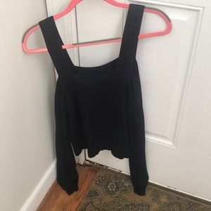 Black off the shoulder sweater top